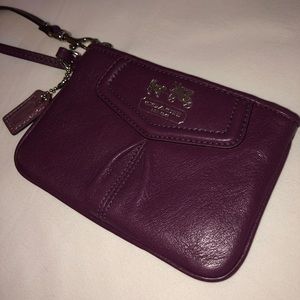 Coach dark purple wristlet